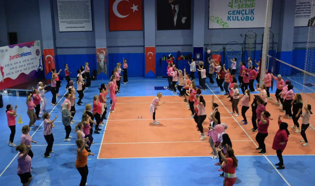  Bursa Büyükşehir Belediyesi tarafından düzenlenen zumba ve pilates dersleriyle